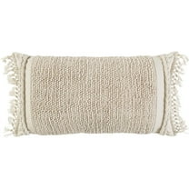 Rizzy Home Recyceld Cotton Textured Macrame Beige 14"X26" Pillow Cover 2 Pack