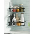 thumbnail image 6 of Bextsrack Corner Adhesive Shower Caddy, Rustproof Stainless Steel Bathroom Organizer, No Drilling Wall Mounted Rack, Black, 2-Pack, 6 of 7