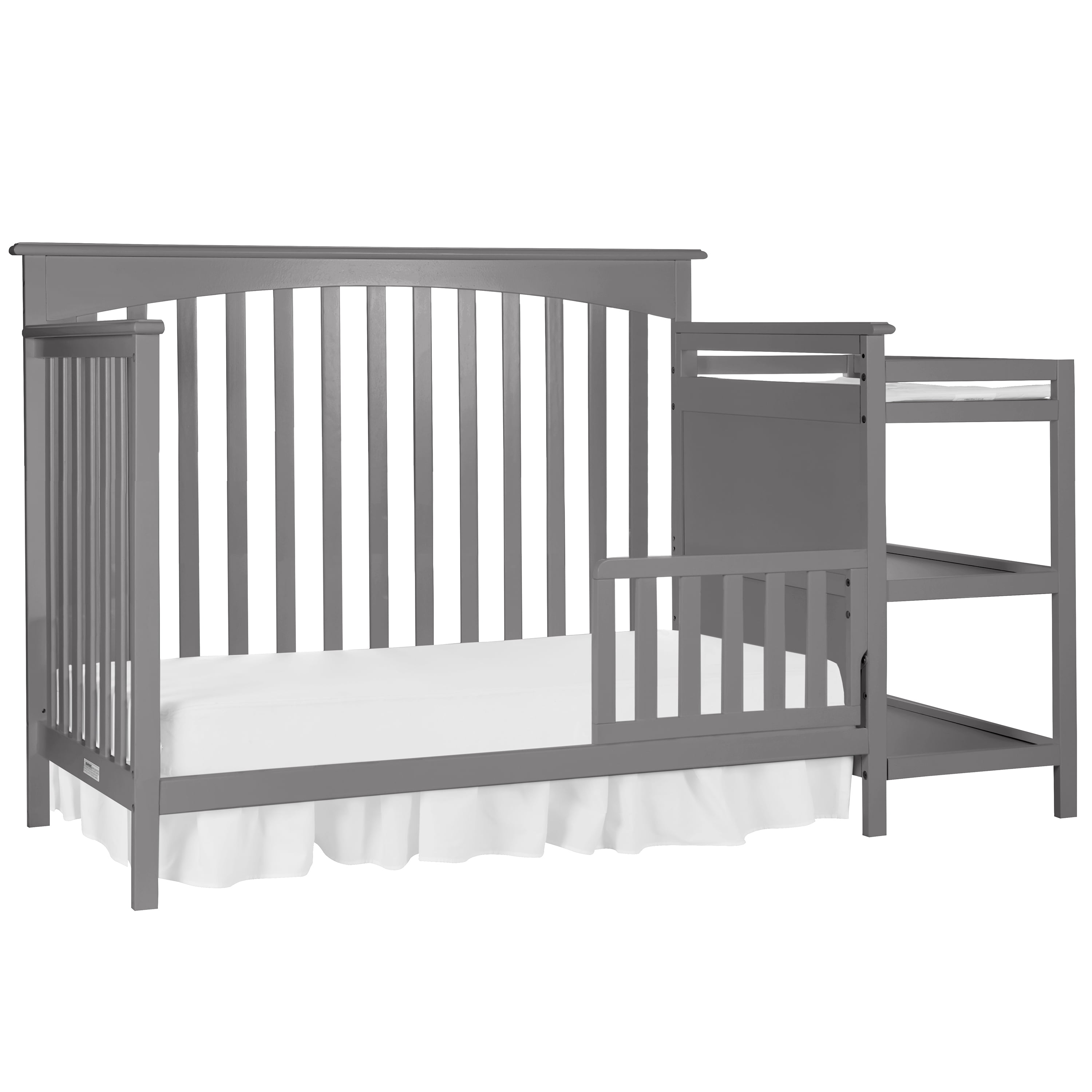 Dream On Me Chloe 5-in-1 Convertible Crib and Changer, Storm Grey
