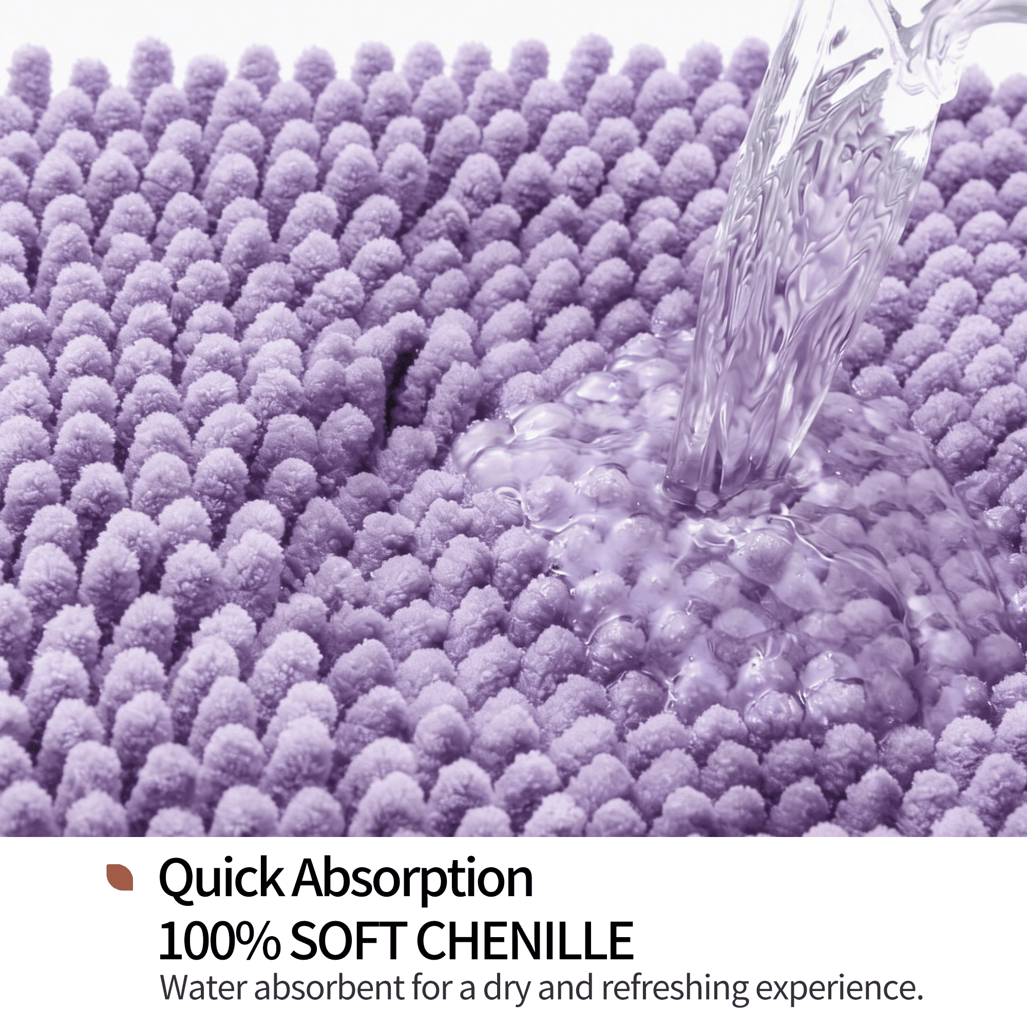 Evlmd Bathroom Rugs, Extra Soft Absorbent Shaggy Chenille Bath Rugs, Non-Slip Dark Purple Bath Mats for Bathroom Floor Tub and Shower, Home Decor Accessories, 24" X 59"