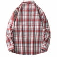 thumbnail image 3 of AherBiu Mens Plaid Shirt Long Sleeve Button down Lightweight Shacket Fashion Fall Casual Shirts with Pockets, 3 of 6