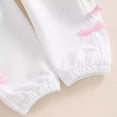 thumbnail image 6 of Toddler Baby Girl Clothes Cute Bow Print Long Sleeve Sweatshirt Pants 2Pcs Set Kids Girls Fall Outfit for 1 to 4 Years, 6 of 6