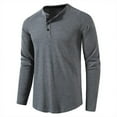 thumbnail image 2 of JMSUN Men's Long Sleeve Round Neck Button T-Shirt Top Mens Henley Shirts Long Sleeve T Shirt Fashion Casual Basic Plain Cotton Tee Shirts, 2 of 4