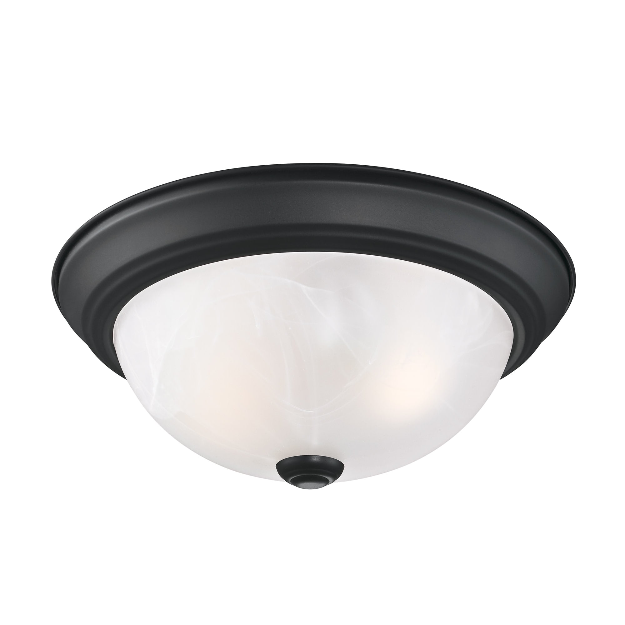 Design House WM158825 Traditional 2 Pack 2-Light Indoor Dimmable Ceiling Light with Alabaster Glass for Bedroom Hallway Kitchen Dining Room, Matte Black