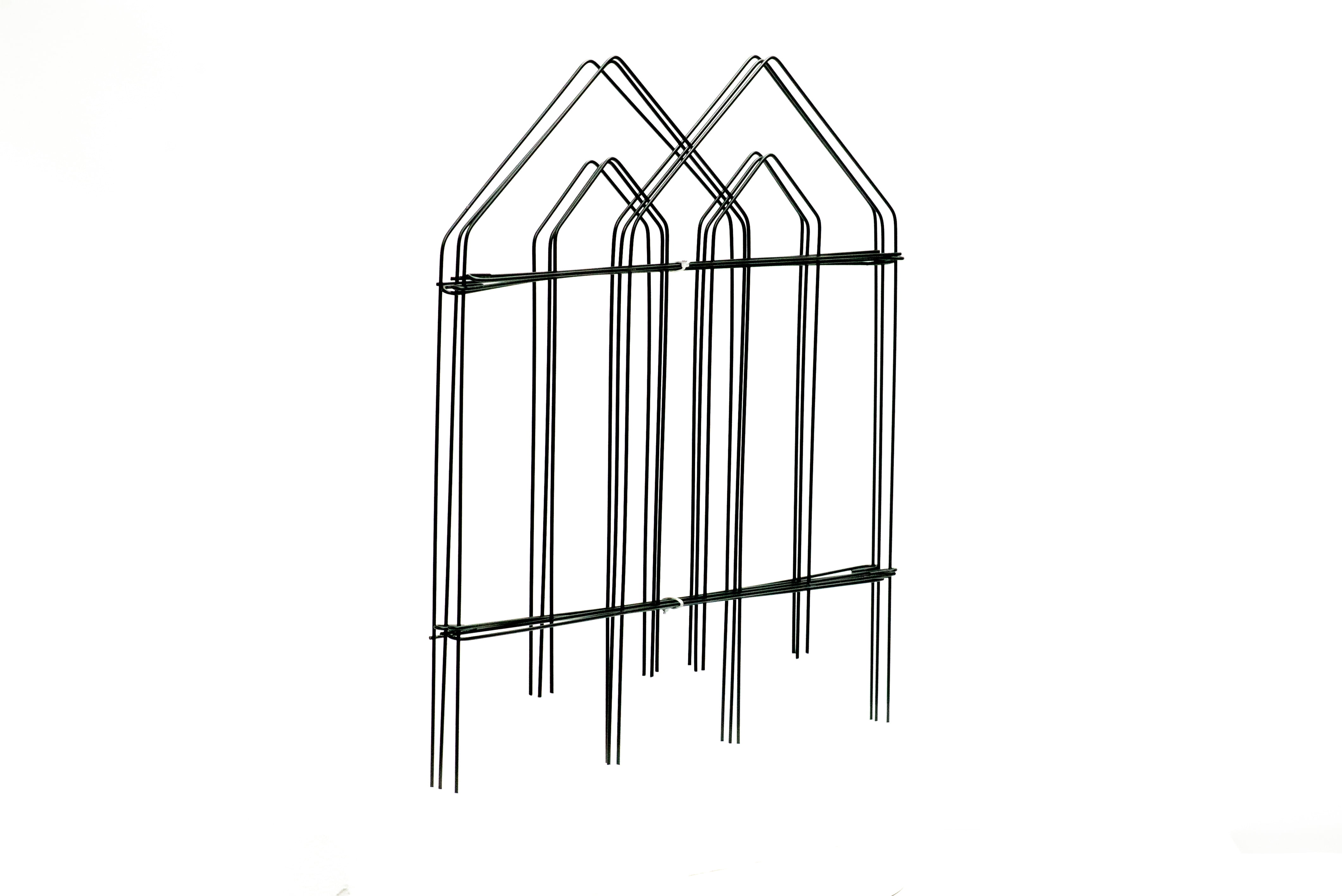Glamos Wire 20 inch metal Decorative folding picket top fence, 20 in H x 57 feet L