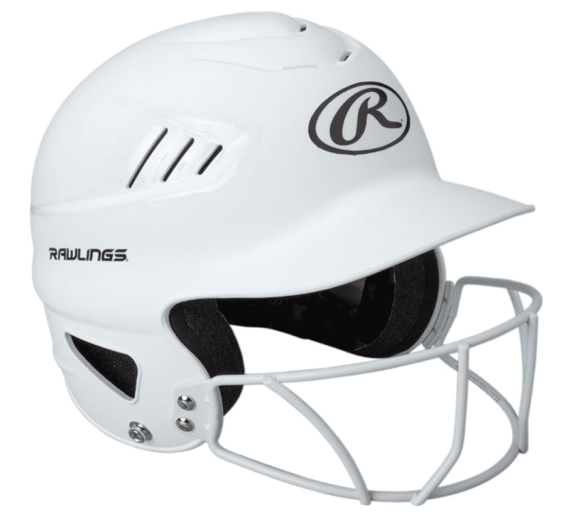 Rawlings Coolflo Fastpitch Softball Helmet with Face Guard, Matte White