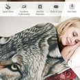 thumbnail image 3 of FUMJ  Wolf with Flowers Blanket 350gsm Super Soft Plush Wolf Blanket for Bed Sofa Throw Blanket for Women Men and Kids, 3 of 6