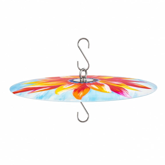 Bird Feeder Baffle 32CM Decorative Dome Cover, Floral Rain Guard, Baffle for Bird Feeder for Outside, Durable Weather Guard Material, Covers for Rain, Baffles for Hanging Feeders (Red Floral)