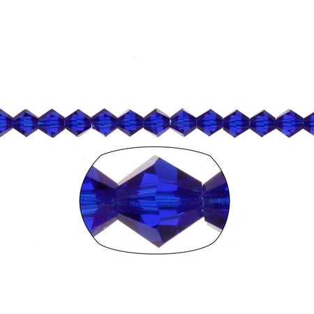 - Bicone Crystal Beads Sapphire Blue Faceted xilion Crystal For Jewelry Making mm 74Cnt