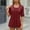 Wine, variant on Fake-Two-Piece Tops for Women Lace Patchwork Dressy Cardigan Blouses 2025 Summer Short Sleeve Tunic T-Shirt