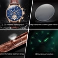 thumbnail image 3 of OLEVS Automatic Watches for Men Self Winding Mechanical Chronograph Skeleton Flywheel Luxury Dress Black Brown Leather Diamond Moon Phase Waterproof Luminous Mens Wrist Watches Reloj Para Hombre, 3 of 15