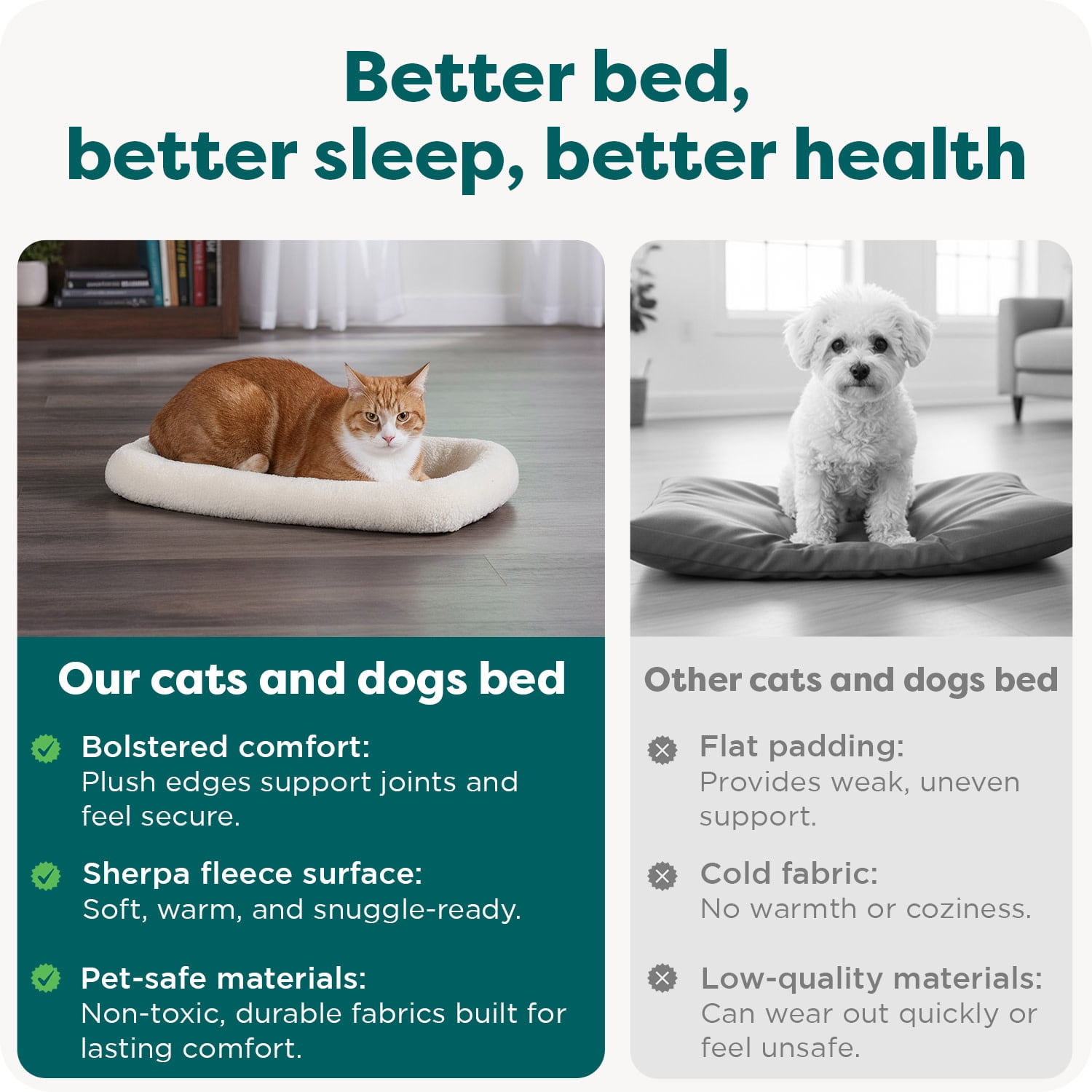 FurHaven Pet Products Faux Lambswool Bolster Crate Pet Bed - Cream, Extra Small