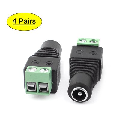 KONKIN BOO 4 Pairs 5.5mm x 2.1mm Male Female DC Power Connector Compatible for CCTV Video Camera