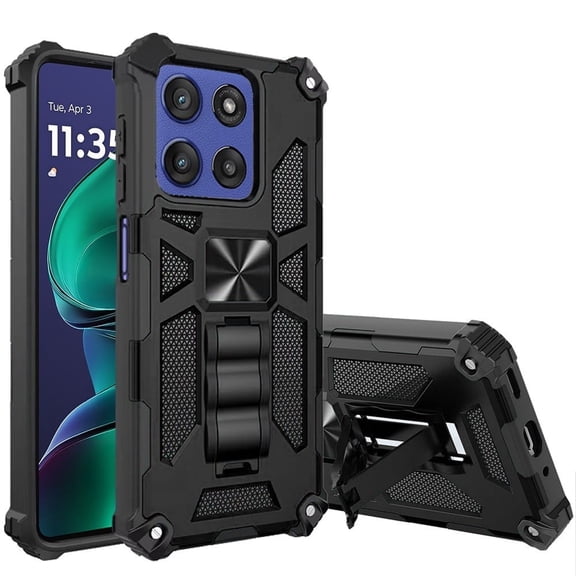 For Motorola Moto G 5G 2025 XT2513V Machine Kickstand Cover Phone Case - TCT Black