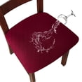 thumbnail image 1 of Funda elástica para asiento de silla, color granate, 4 piezas, con estampado de jacquard, para comedor, 1 of 5