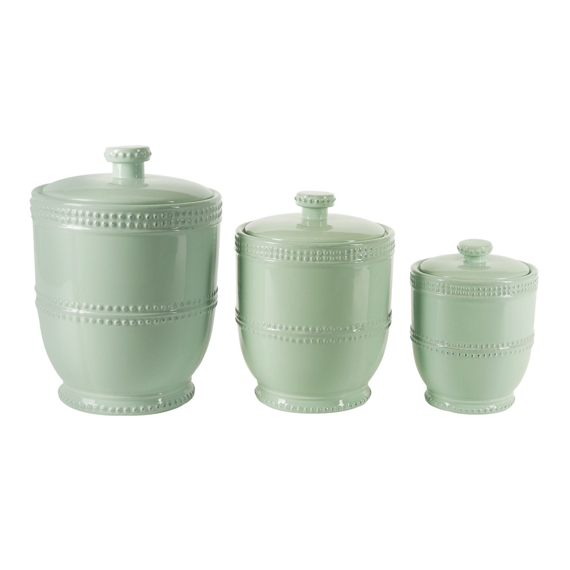 Jay Import Blue Bead Bianca 3 PC Canister Set