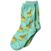 Hot Sox Boys' Big Animal Series Novelty Casual Crew Socks, giraffe (Mint), Small/Medium Youth