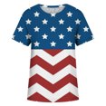 thumbnail image 4 of Tops Para Mujer Blusa Casual Elegante Camisas Día de La Independencia Camiseta de Cuello Redondo de Moda Impreso Manga Corta Odeerbi ODB167789, 4 of 5