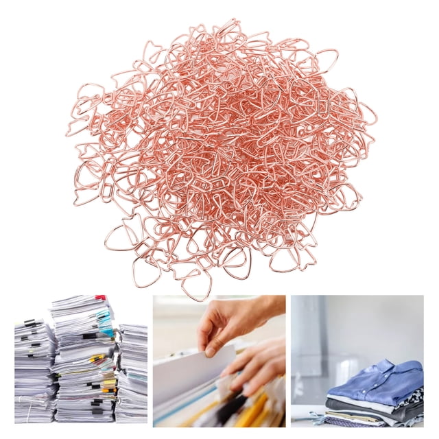 100pcs Cute Bow Metal Paperclips, Gold Bow Paper Clips for Office, School, Home Use with Box, for Bookmarks, Photo Clips, Memo Clips, Calendar Markers