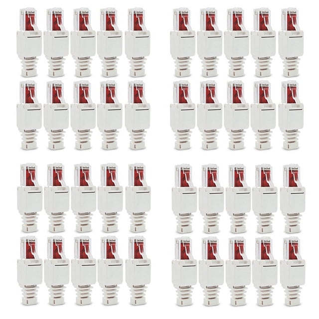40 x Conectores de Red Sin Herramientas RJ45 CAT6 LAN UTP Cable Plug Sin Herramientas Cat5 Cat7