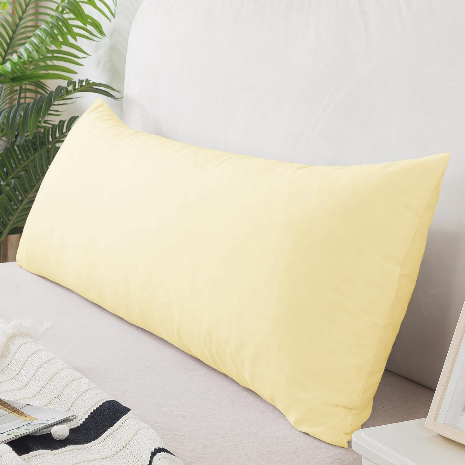 Memory Foam Body Pillow with Plush Fuzzy Cover Full-Length Support Pillow for Adults Soft Comfortable Sleeping Aid