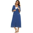 thumbnail image 4 of Cathalem Women's Sleepwear Womens Robes, House Dresses for Elderly Women, Summer Robe for Women Lightweight with Pocket, Long Zip Up House Coat 3/4 Sleeve Nightgowns (Blue,XXL), 4 of 4