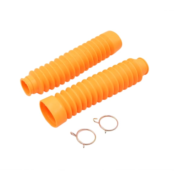 Unique Bargains Pair 21cm Orange Rubber Motorcycle Shock Absorber Dust Cover for  CG125