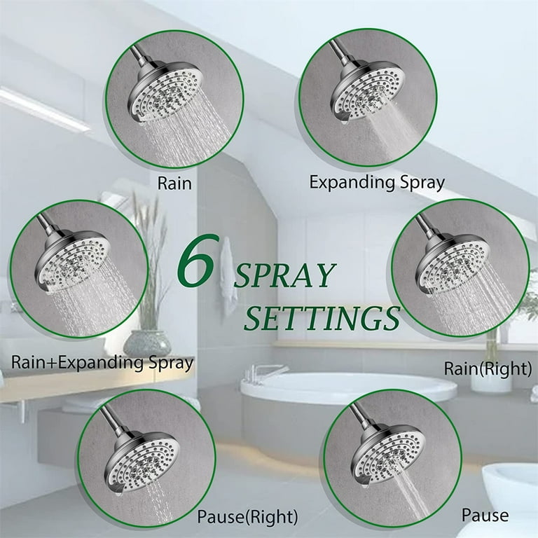 6-spray 8 in. High PressureDual Shower Head and Handheld Shower Head with Low Flow in Chrome 6-spray 8 in. High PressureDual Shower Head and Handheld Shower Head with Low Flow in Chrome