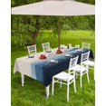 thumbnail image 3 of Outdoor Tablecloth with Umbrella Hole and Zipper 60 x 102 Inch Minimalist Abstract Blue Waves Linen Texture Table Cover for Rectangular Tables Waterproof Tabletop Collection for Patio Garden Picnic, 3 of 5