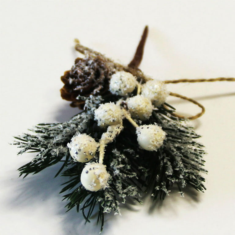 Christmas Artificial Berries Branches Bouquet with Rope Simulation Floral  Picks for Wedding Supplies Winter Floral Arrangement Party Decor White 