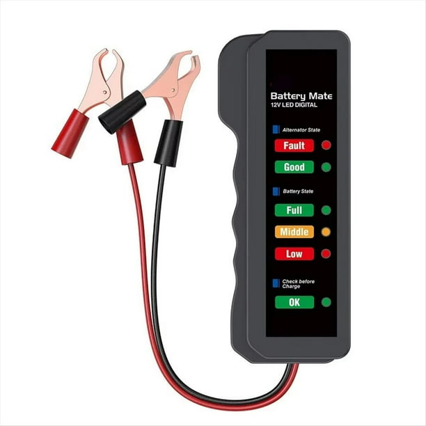 Probador de Batería de Coche de 12 V, Comprobador de Alternador, Analizador de Batería para Comprobar el de Carga de la Batería del Alternador.