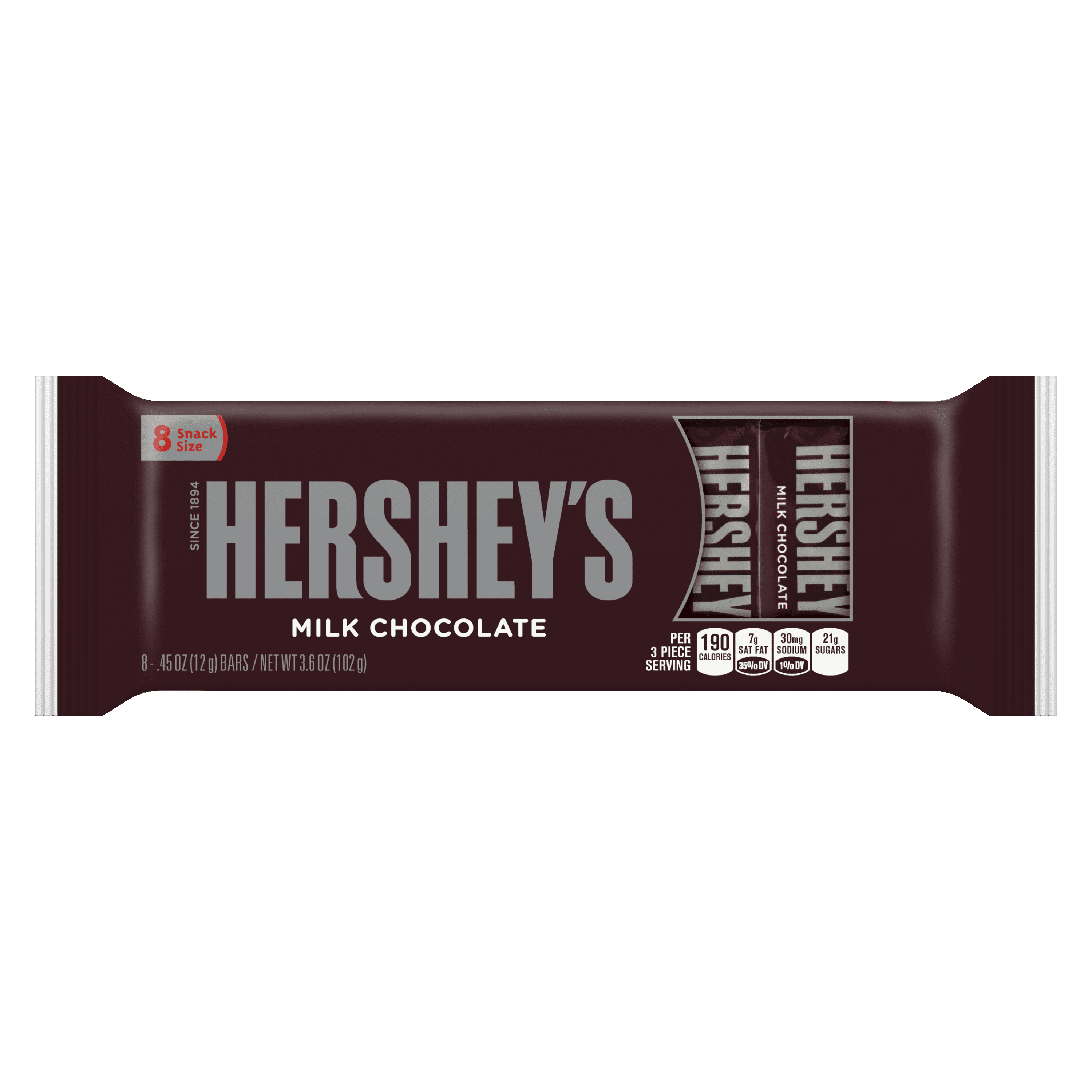 3 Pack Hershey S Milk Chocolate Snack Size Candy Bars 3 6 Oz 8 Ct Walmart Com Walmart Com