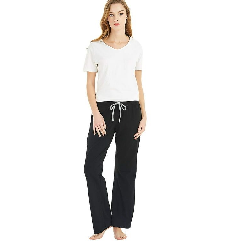 U2SKIIN 2 Pack Pajama Pants for Women, Womens Soft Lounge Lightweight Sleep  Pj Bottoms, (Black/Light Grey Mel, XL) 