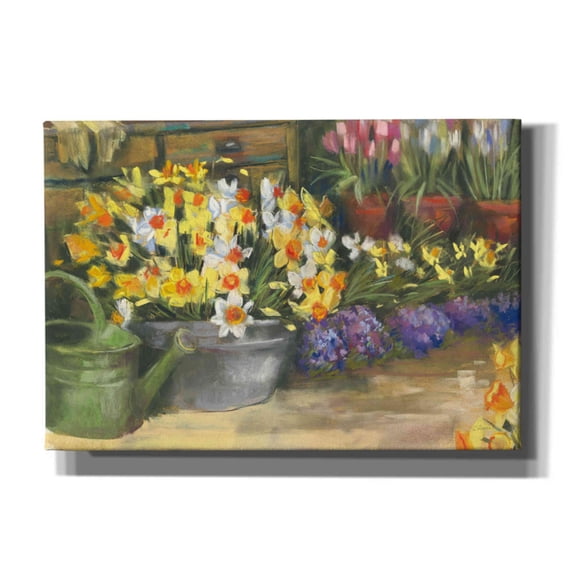 Epic Graffiti 'Spring Daffodils' by Carol Rowan, Giclee Canvas Wall Art, 26"x18"
