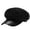 Black, variant on lnmuld Sherpa Newsboy Cap Faux Leather Brim Fuzzy Baker Boy Hat for Women Size:One Size