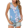 thumbnail image 3 of Airmenty Women's Summer Sleeveless V-Neck T-Shirt Casual Tank Tops Basic Blouse Shirts, 3 of 5