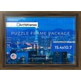 thumbnail image 2 of ArtToFrames 15.4x10.7 Inch - 39x27 CM Gold Puzzle Frame for 300 piece Puzzles.1.38 Inch Custom Wood Puzzle Frames, Gold with Burgundy Panel - Comes with Regular Glass, 2 of 5