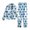 Blue, variant on Godderr Kids Toddler 2Pcs Printed Satin Silk Pajamas Set Long Sleeved Fall V-Neck Sleepwear Set for Kids Boys Girls 5Y-13Y
