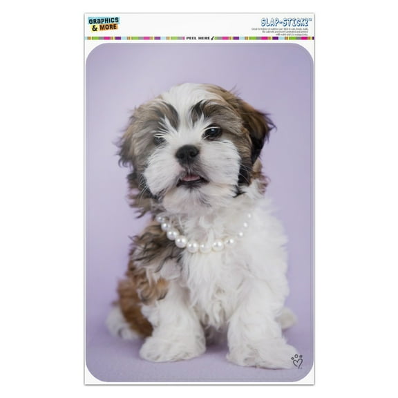 Shih Tzu Dog In Pearls Lavender Home Business Office Sign