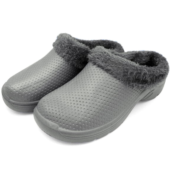 Ventana Men’s Winter Clog Fuzzy Warm Indoor Outdoor Nursing Shoes Comfy Slip