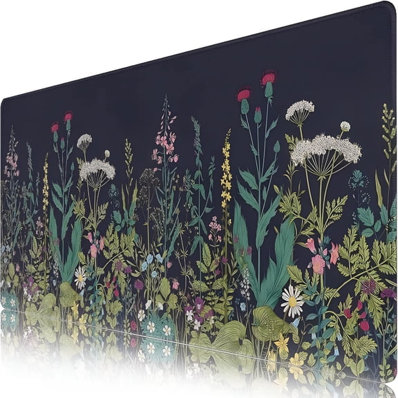 XIBUFE 2026 New Desk Mat,Desk Mats on Top of Desks Gaming Mouse Pad with Non-Slip Base Extended Large Mouse Pad Xl Keyboard Mouse Pad for Work,Game,Office,Home-Weeds(31.4X15.7 In)