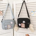 thumbnail image 2 of Bolso bandolera pequeño para chicas de Corea y Japón, estilo Kawaii JK, bolso de hombro, bonito bolso de estudiante para mujer, bolso de mano de algodón, bolso tipo mensajero, 2 of 5