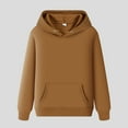 thumbnail image 4 of JTieacloth Men's Fleece Hoodie Pullover Long Sleeve Hooded Sweatshirt Drawstring Pocket Athletic Hoodies Brown, 4 of 5