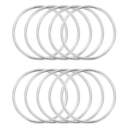 Uxcell 10 Pcs Metal Hoop Rings for Craft 3.5 Inch Floral Wreath Macrame Hoops Dream Catcher Rings for DIY Crafts Macrame Plant Hangers, Silver
