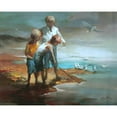thumbnail image 3 of Haenraets, Willem 18x15 Black Modern Framed Museum Art Print Titled - Boys on the beach, 3 of 5