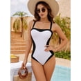thumbnail image 2 of MOYIKO Women Slimming Tummy Control One Piece Swimsuit Retro Square Neck Bathing Suit, 2 of 7