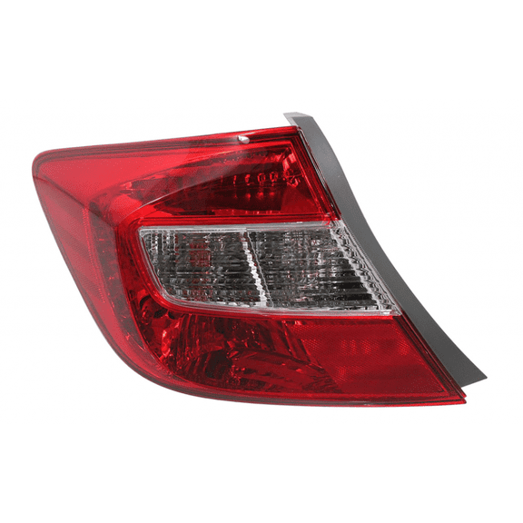 CarLights360: For 2012 Honda Civic Tail Light Assembly Driver Side w/Bulbs DOT Certified Replacement for HO2800180 | 33550-TR0-A01