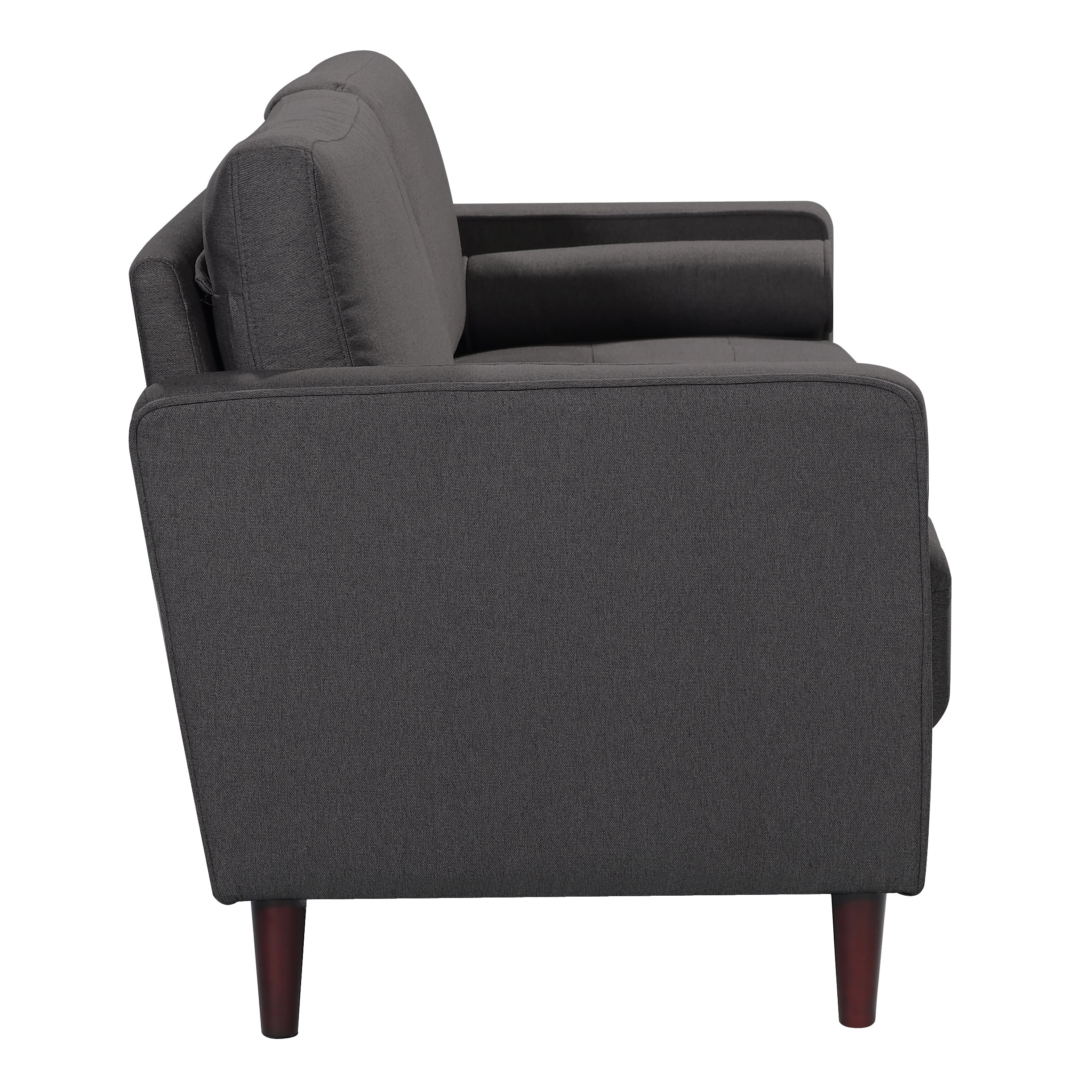Lifestyle Solutions Lorelei Mid-Century Modern Loveseat, Gray Fabric