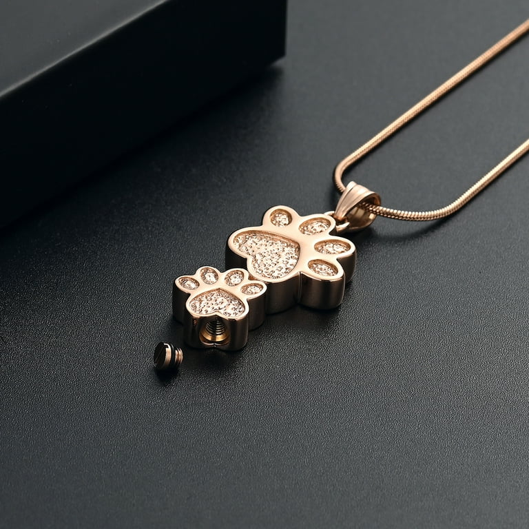 Paw Print Dogs Ashes In A Necklace Paw Print Kit For Dogs Heart - Main Image