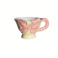 thumbnail image 2 of 1 taza de café de cerámica pintada a mano con lazo, mango plano, adecuada for cafetería, café con leche, taza de café molida a mano, taza de leche de oficina, taza for beber, regalo de vacaciones, 2 of 2